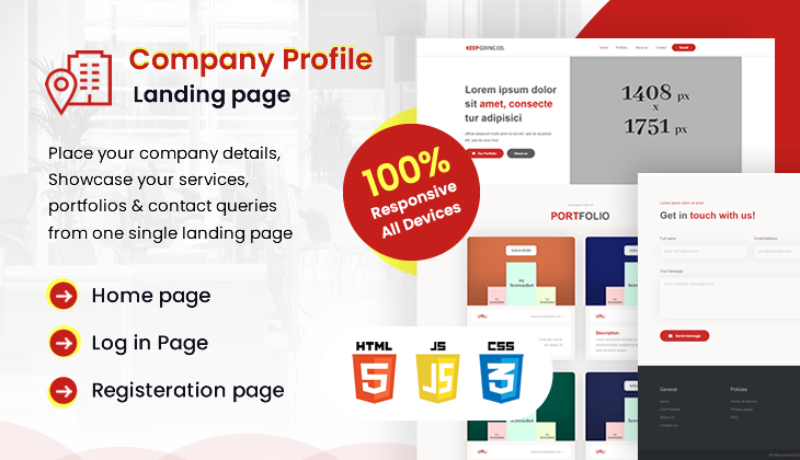 Company Portfolio Landing Page HTML