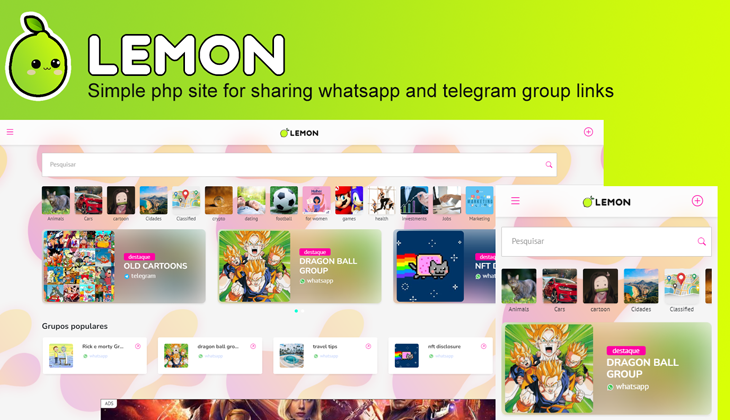 Lemon - Share Whatsapp And Telegram Groups