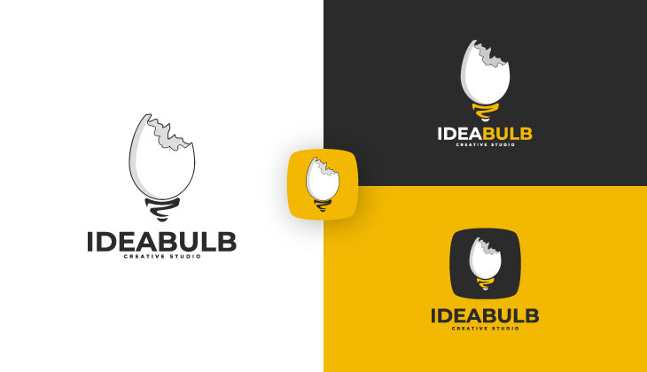 Idea Bulb Egg and question mark logo