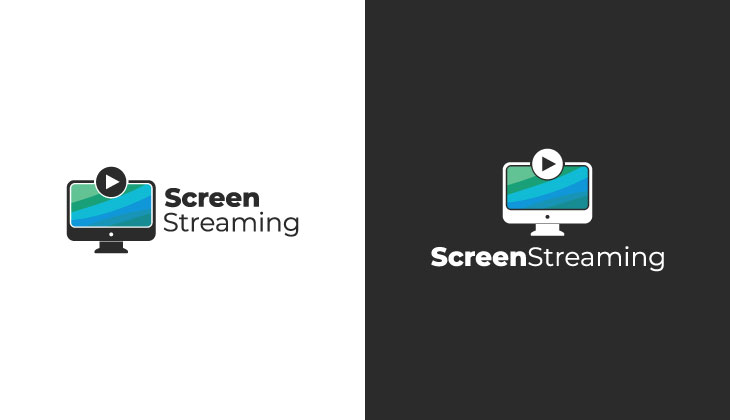 Screen Streaming Logo Screen with video icon
